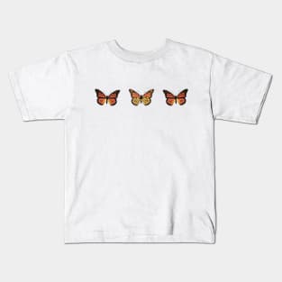 3 Monarch Butterflies Kids T-Shirt